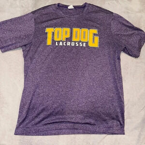 "Sport Tek Purple Top Dog Lacrosse T-Shirt - Men's Size Small"